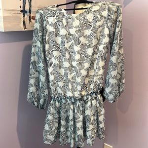 Waverly Grey baby blue dress with patterns